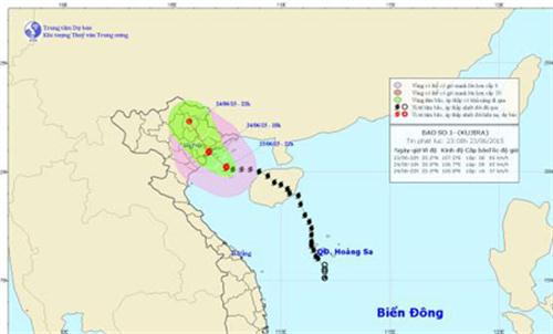 Bão số 1 đang hướng thẳng vào Quảng Ninh - Thái Bình